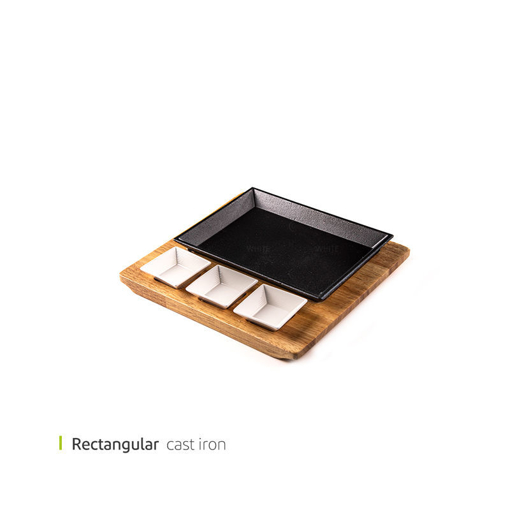 تصویر از استیک پز چدنی مستطیل دسته دار با جای سس 23 سانت وایت پلیت کد 56788 یک عددی