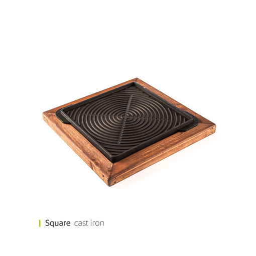 تصویر از استیک پز چدنی دو طرفه مربع کاراکو 25 سانت وایت پلیت کد 7761 یک عددی