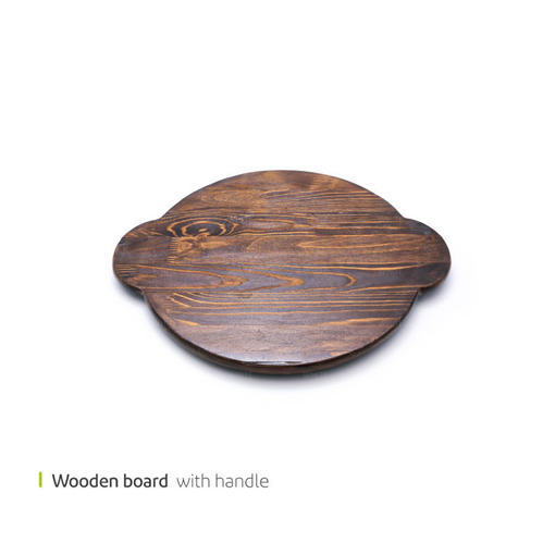 تصویر از تخته پیتزا چوبی گرد دو دسته پایه دار 30 سانت وایت پلیت کد 30030 یک عددیend