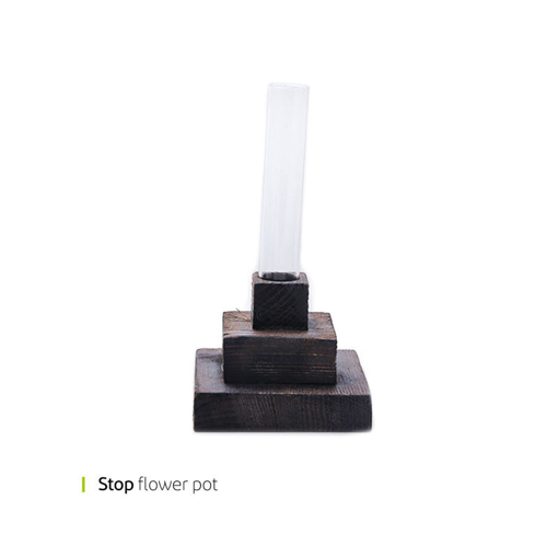 تصویر از گلدان چوبی استپ وایت پلیت کد 12104 یک عددی end