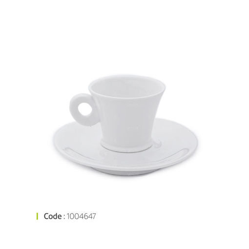 تصویر از فنجان نعلبکی قهوه ایتالیایی وایت پلیت کد 1004647m شش عددیend