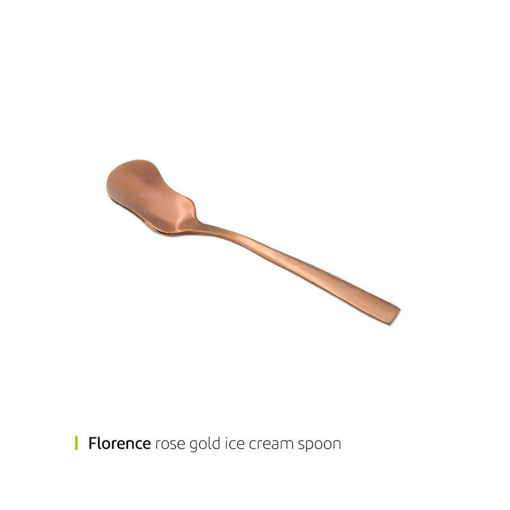 تصویر از قاشق بستنی خوری فلورانس رز گلد وایت پلیت کد 524.47 شش عددی