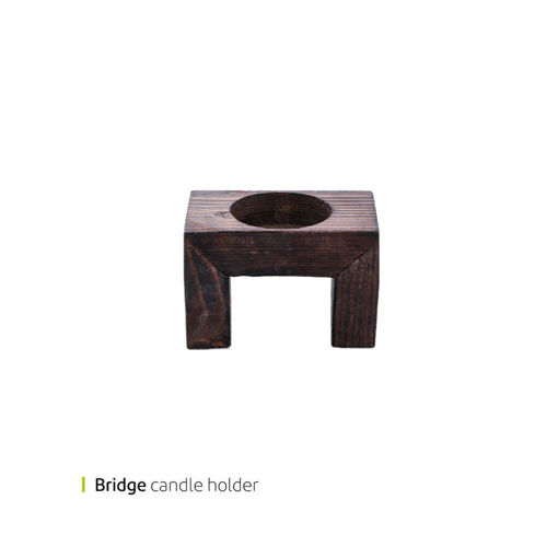 تصویر از جا شمعی چوبی بریج وایت پلیت کد 12085 یک عددی