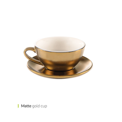 تصویر از فنجان و نعلبکی کاپوچینو طلایی مات وایت پلیت کد 14275 شش عددیend