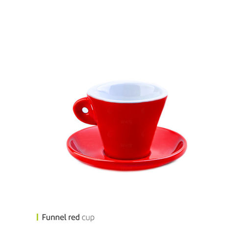 تصویر از فنجان و نعلبکی دبل اسپرسو فانل قرمز وايت پليت کد 59MRm یک عددیend