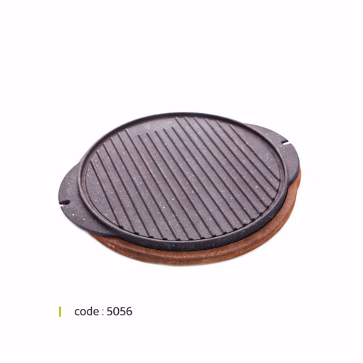 تصویر از استیک پز چدنی گرد بزرگ دو طرفه گرانیتی 30 سانت وایت پلیت کد 50561 یک عددی