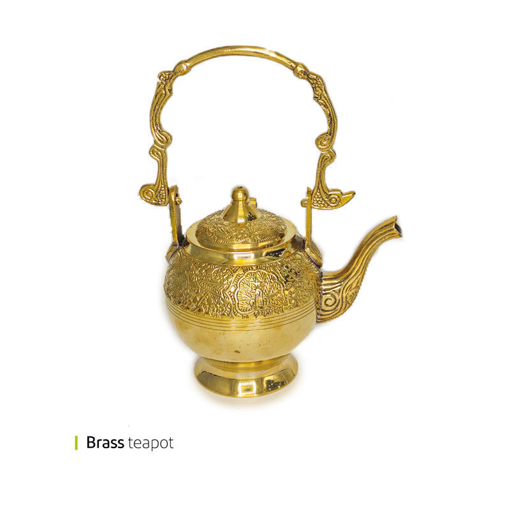 تصویر از قوری دسته بلند برنجی وایت پلیت کد 12380 یک عددی end