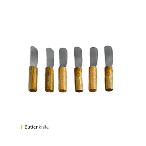 تصویر از کارد کره خوری دسته چوبی وایت پلیت  کد 0449 شش عددی end