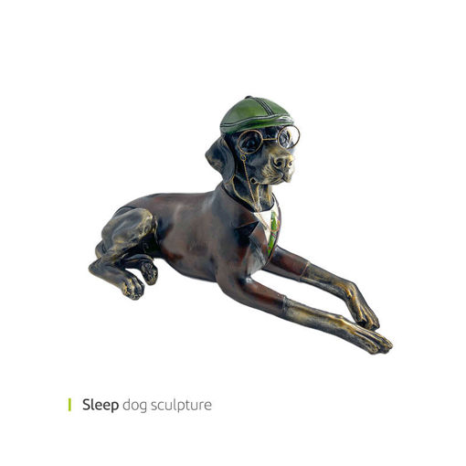 تصویر از مجسمه سگ خوابیده عینکی وایت پلیت کد 667.10 یک عددی