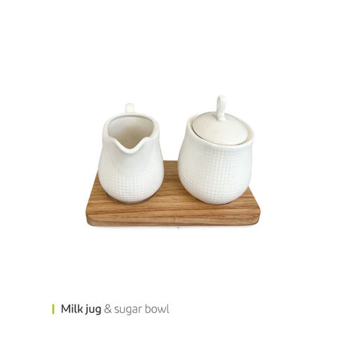 تصویر از ست ظرف شیر و شکر با زیره چوبی بن چاینا ریور کد 775956 یک عددی