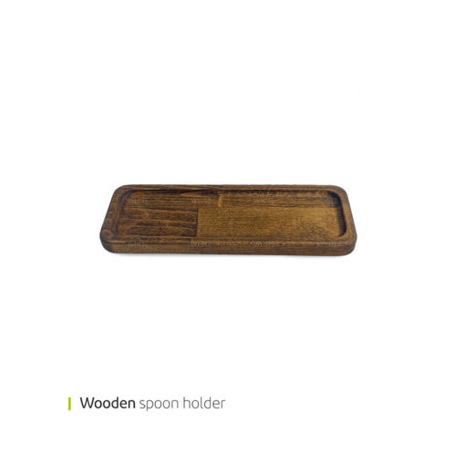 تصویر از رست قاشق و چنگال چوبی قهوه ای وایت پلیت کد 9746m یک عددی