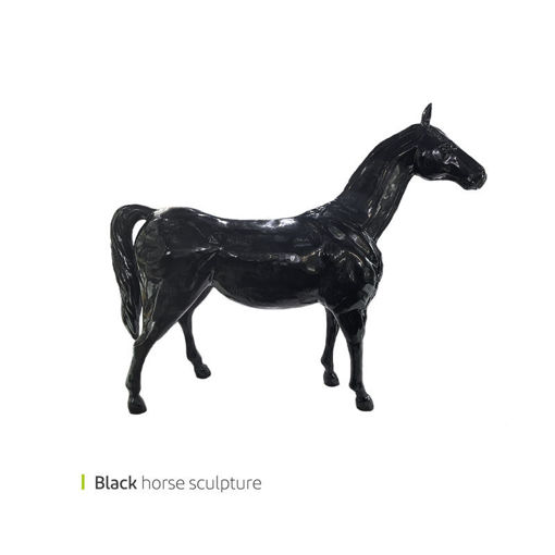 تصویر از مجسمه اسب مشکی وایت پلیت کد 12397 یک عددی