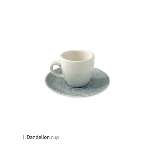 تصویر از فنجان و نعلبکی اسپرسو دندلیون وایت پلیت کد 22.1770 شش عددی