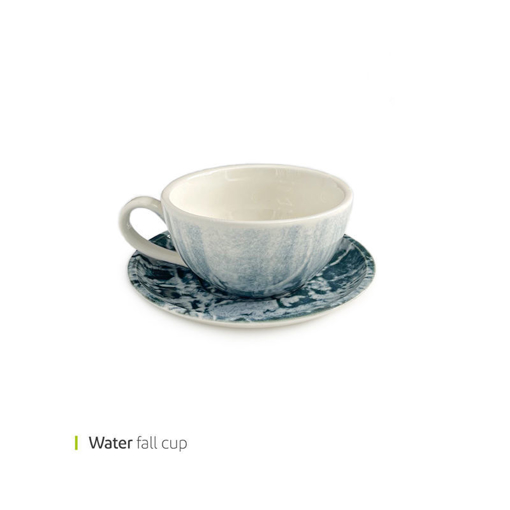 تصویر از فنجان و نعلبکی کاپوچینو واتر فال وایت پلیت کد 24.1747mn یک عددی