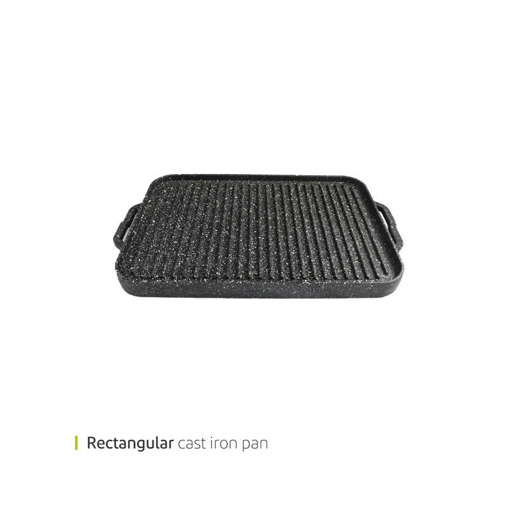 تصویر از تابه استیک پز چدنی مستطیل دو طرفه دسته دار 32 سانت وایت پلیت کد 5079 یک عددی