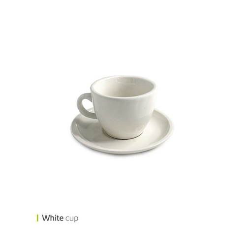 تصویر از فنجان و نعلبکی دبل اسپرسو سفید 130 سی سی وایت پلیت کد 23.5119 شش عددی