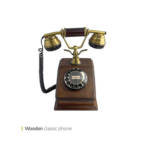 تصویر از تلفن کلاسیک چوبی وایت پلیت کد 58660 یک عددی