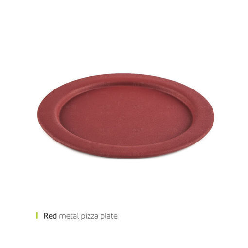 تصویر از بشقاب پیتزا فلزی متال 30 سانت قرمز وایت پلیت کد 7052.3m یک عددی end