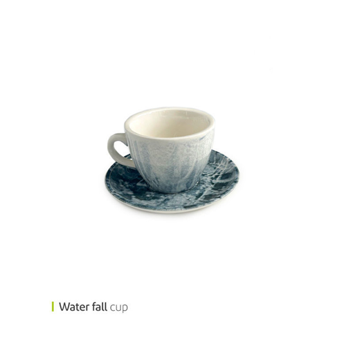 تصویر از فنجان و نعلبکی دبل اسپرسو واتر فال 130 سی سی وایت پلیت کد 23.1747m یک عددی