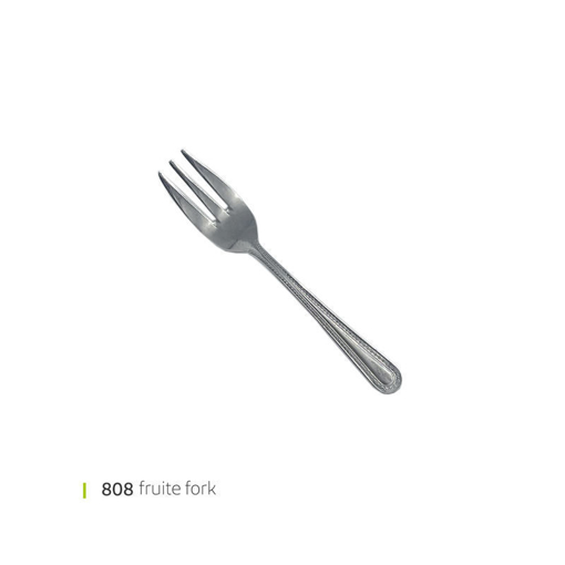 تصویر از چنگال میوه خوری 808 براق صنایع استیل کد 1727m شش عددی end