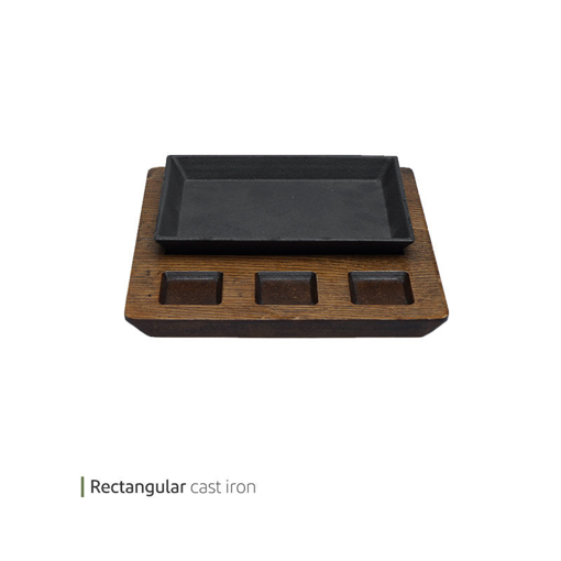 تصویر از استیک پز چدنی مستطیل با جای سس 20 سانت وایت پلیت کد 56788.3 یک عددی