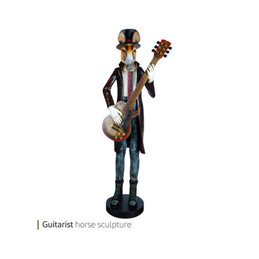 تصویر از مجسمه اسب گیتار زن وایت پلیت کد 667.1 یک عددی