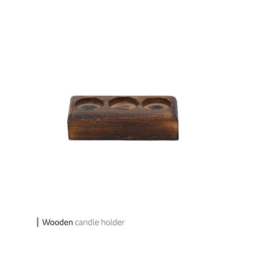 تصویر از جا شمعی چوبی سه خانه وایت پلیت کد 1077 یک عددی