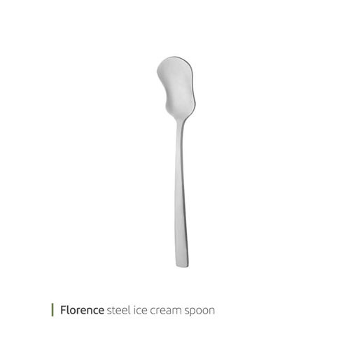 تصویر از قاشق بستنی خوری فلورانس براق ناب استیل کد 1103.1 شش عددی