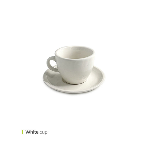 تصویر از فنجان و نعلبکی دبل اسپرسو سفید 130 سی سی وایت پلیت کد 23.5119m یک عددی