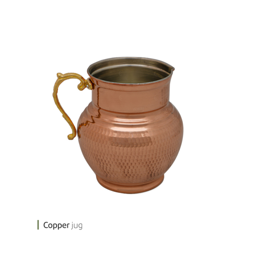 تصویر از پارچ مسی چکشی خمره ای 1350 سی سی وایت پلیت 9192 یک عددی