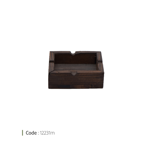 تصویر از زیر سیگاری چوبی مربع دپو وایت پلیت کد 12231m یک عددی end