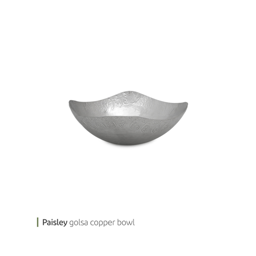 تصویر از کاسه مسی بته جقه گلسا 14 سانت وایت پلیت کد 2007102 یک عددی end