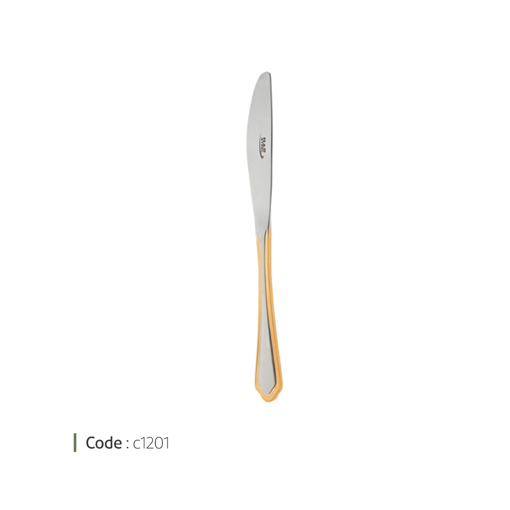 تصویر از کارد غذا خوری ونیز لبه طلایی کد c1201 شش عددی end