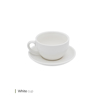 تصویر از فنجان و نعلبکی لاته سفید ساده 280 سی سی وایت پلیت کد 30.5119 شش عددی