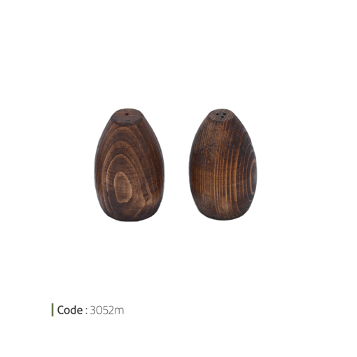 تصویر از نمک پاش چوبی تخم مرغی  وایت پلیت کد 3025m دو عددی