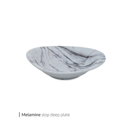 تصویر از کاسه ملامین استاپ سفید مرمر طوسی وایت پلیت کد 3347.4 یک عددی end