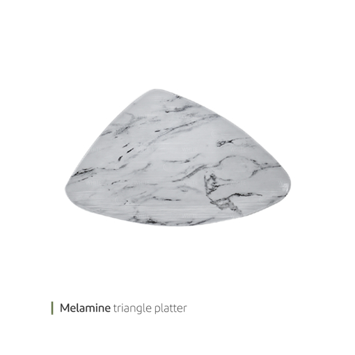 تصویر از دیس ملامین مثلثی سفید مرمر طوسی وایت پلیت کد 3274.4 یک عددی end