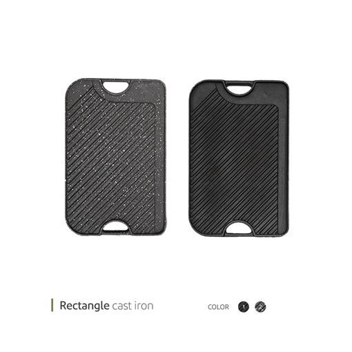 تصویر از تابه استیک پز چدنی مستطیل دو طرفه گرانیتی 35 سانت وایت پلیت کد 50551.45 یک عددی