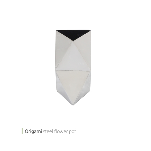 تصویر از گلدان استیل اوریگامی 14 سانت وایت پلیت کد 352.77 یک عددی