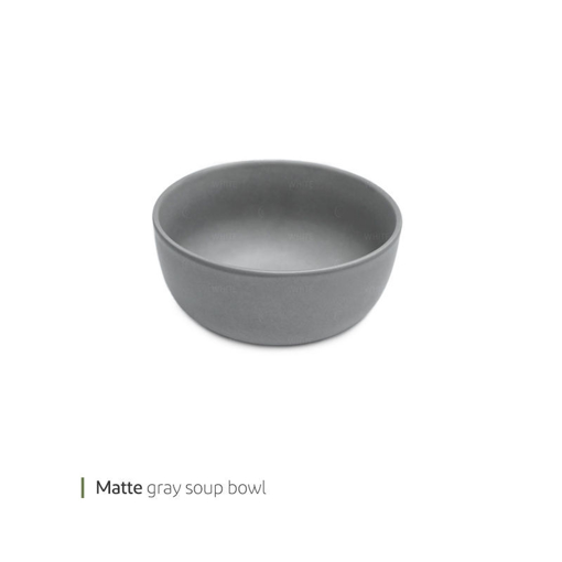 تصویر از پیاله سوپ گری مات 14 سانت وایت پلیت کد 880.154m یک عددی