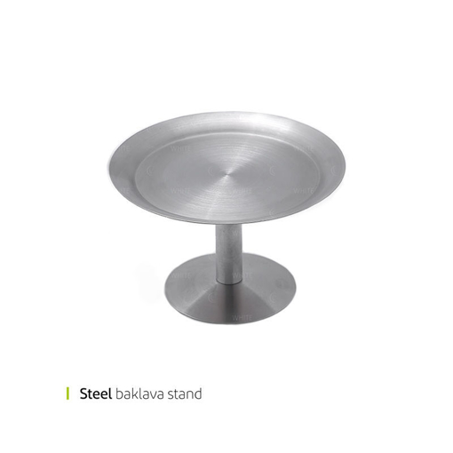 تصویر از باقلوا خوری استیل پایه دار وایت پلیت کد 01030m یک عددی