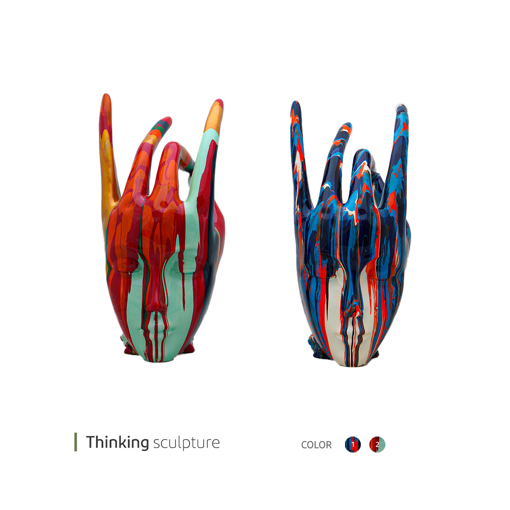 تصویر از مجسمه Thinking کالرایز وایت پلیت کد 96.973 یک عددی end