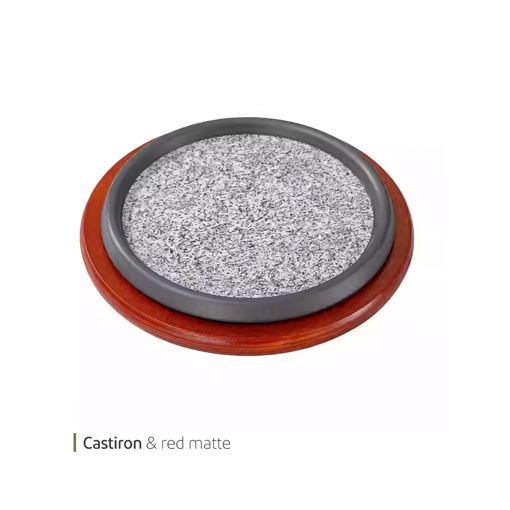 تصویر از استیک پز چدنی گرد با چوب قهوه ای 24 سانت وایت پلیت کد 94.658361 یک عددی