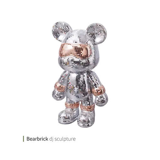 تصویر از مجسمه bearbrick دی جی وایت پلیت کد 96.10368 یک عددی