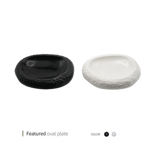 تصویر از دیس گود بیضی فیچرد 22 سانت وایت پلیت کد 87.30029 یک عددی