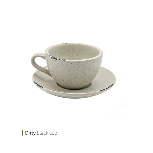 تصویر از فنجان و نعلبکی کاپوچینو بلک درتی وایت پلیت کد 142718 یک عددی