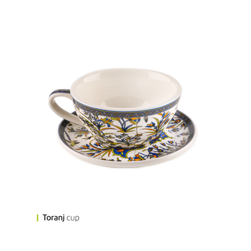 تصویر از فنجان و نعلبکی کاپوچینو ترنج وایت پلیت کد 142725 یک عددی
