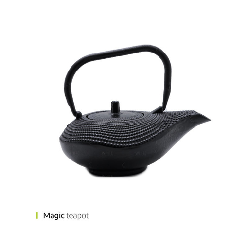 تصویر از قوری فلزی مجیک مشکی 800 سی سی وایت پلیت کد 2903.3 یک عددی