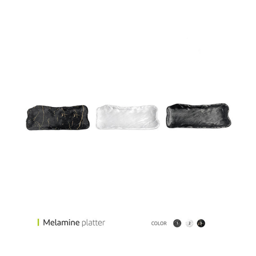 تصویر از دیس سرو ملامین مستطیل طوسی 27 سانت وایت پلیت کد 3046.6 یک عددی