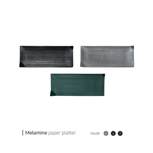 تصویر از دیس پیپر ملامین مستطیل سفید 45 سانت وایت پلیت کد 03078.2 یک عددی